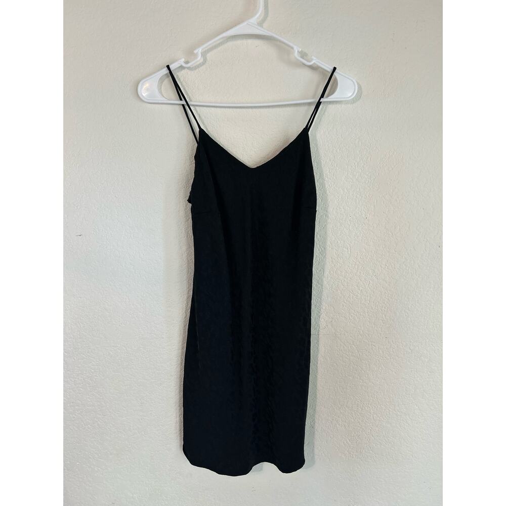 Topshop Leopard Print Jacquard Black Spaghetti Strap Mini Dress Slip Size 0 XS - Picture 6 of 12